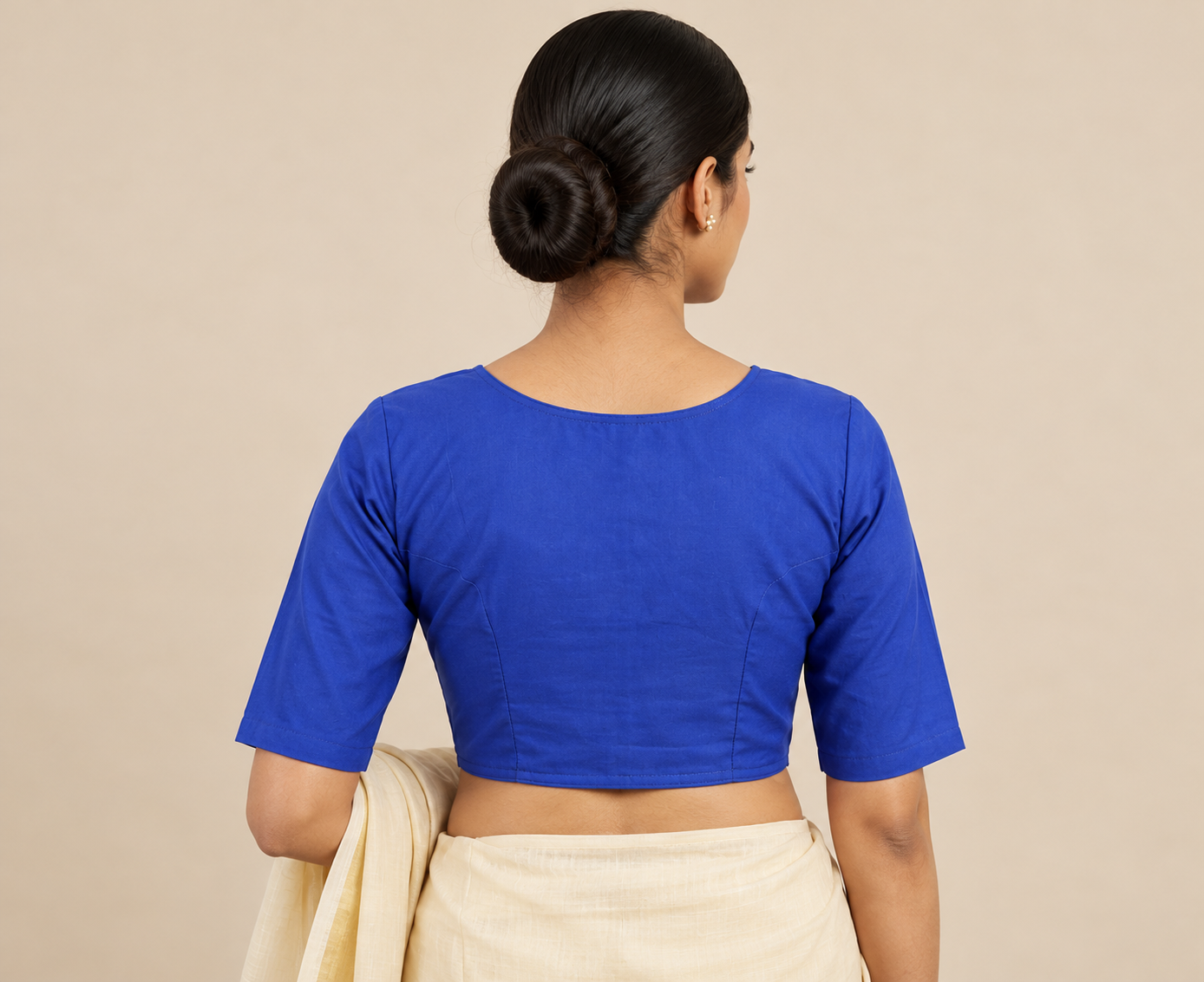 Royal Cobalt Blue Zari Border Festive Saree Blouse Thumbnail